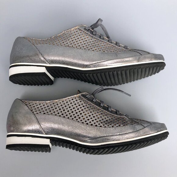 Silver Lace Up Leather Shoes Atelier Amalfi By Rangoni Made In Italy - Picture 7 of 12